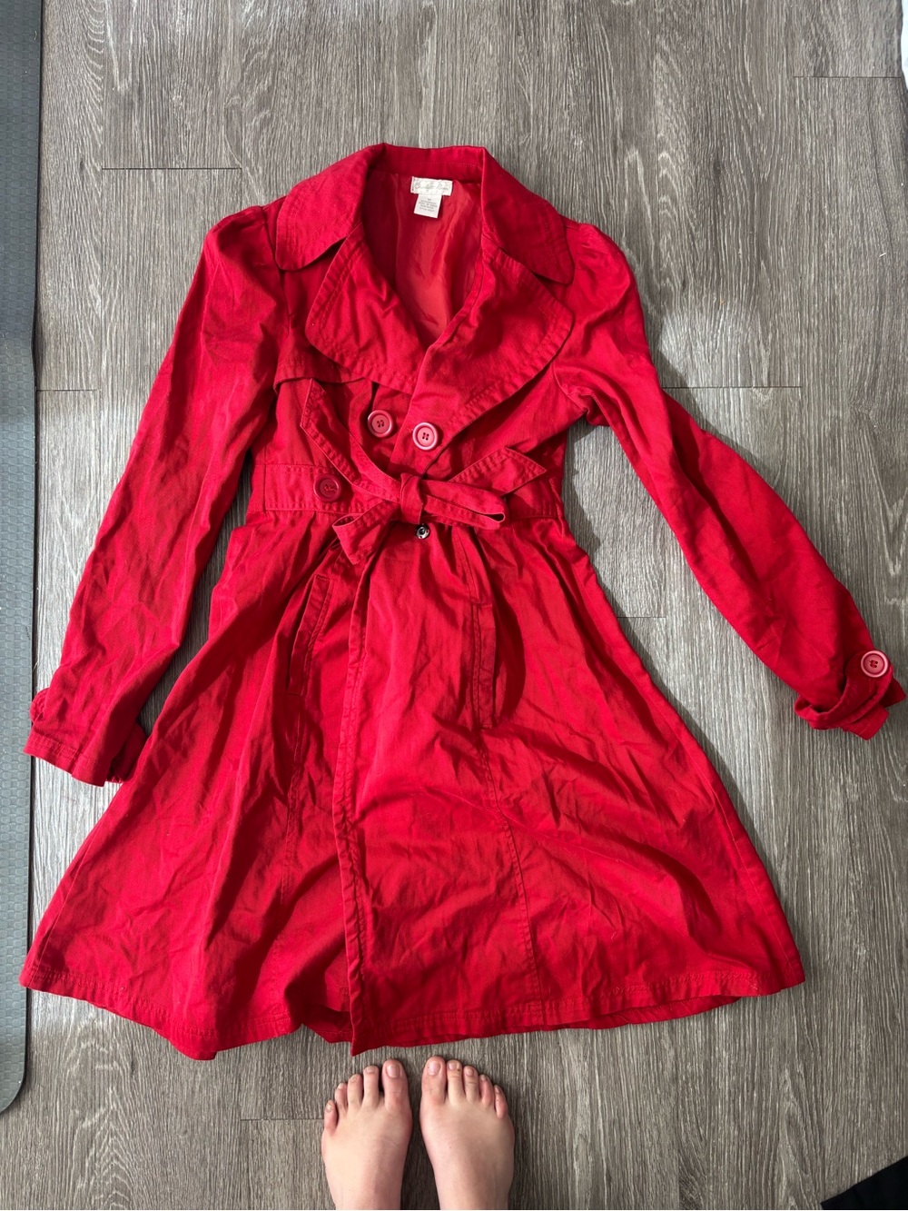 %100 cotton M Charlotte Russe Bright Red Cotton Jacket - Picture 2 of 6